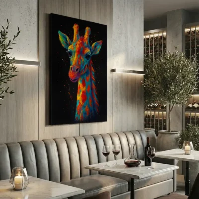 Tableau girafe pop art