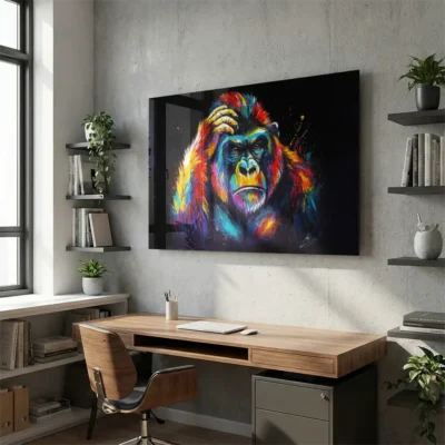 tableau gorille pop art sur plexiglass Tableau gorille pop art