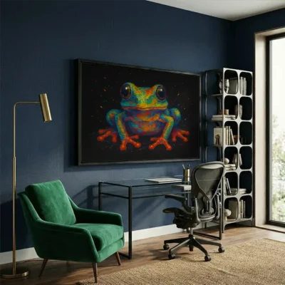 Tableau grenouille pop art