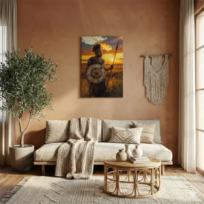 Tableau guerrier africain