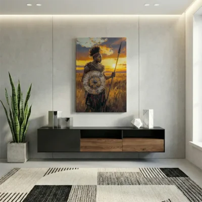 Tableau guerrier africain
