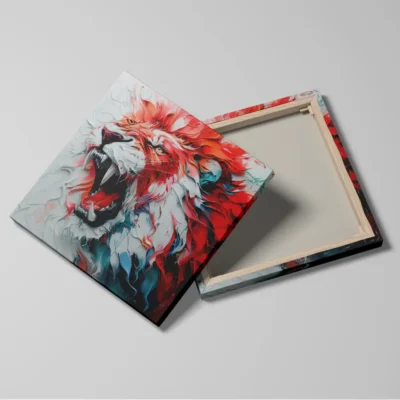 Tableau lion abstrait