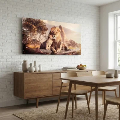 Tableau lion et lionceau
