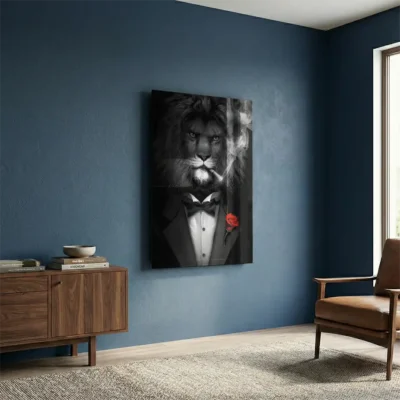 tableau lion mafia sur plexiglass Tableau lion mafia