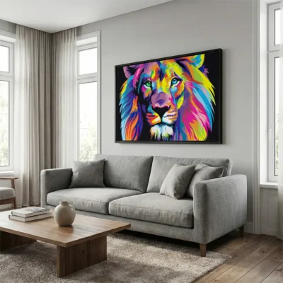 Tableau lion pop art