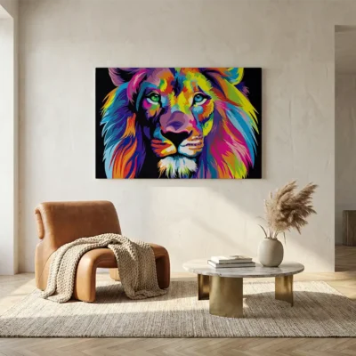 Tableau lion pop art