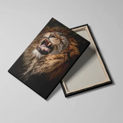 Tableau lion qui rugit