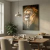 Tableau lion qui rugit