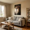 Tableau lion qui rugit