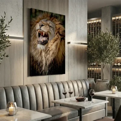 Tableau lion qui rugit
