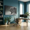 tableau lionne noir et blanc sur toile tendue Tableau lionne noir et blanc