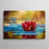 Tableau fleur de lotus rose sur l'eau ambiance zen et spa, nature apaisante