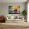 tableau lotus zen avec cadre flottant Tableau lotus zen