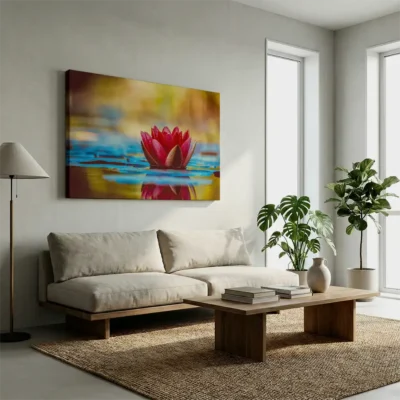 tableau lotus zen sur toile tendue Tableau lotus zen