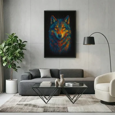 Tableau loup pop art