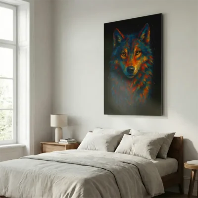 Tableau loup pop art
