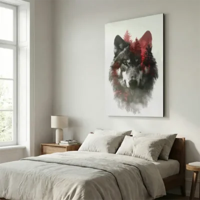 tableau loup scandinave sur alu Tableau loup scandinave