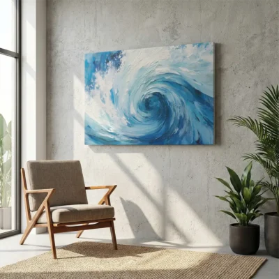 Tableau mer abstrait
