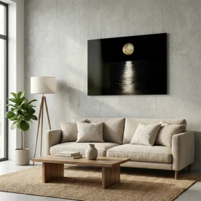 tableau mer de nuit sur alu Tableau mer de nuit