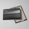 tableau mer noir et blanc detail toile tendue Tableau mer noir et blanc