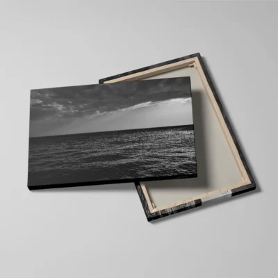 tableau mer noir et blanc detail toile tendue Tableau mer noir et blanc