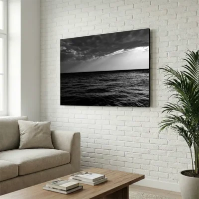 tableau mer noir et blanc sur alu Tableau mer noir et blanc