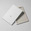 tableau minimaliste blanc detail toile tendue Tableau minimaliste blanc