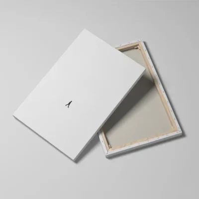 tableau minimaliste blanc detail toile tendue Tableau minimaliste blanc