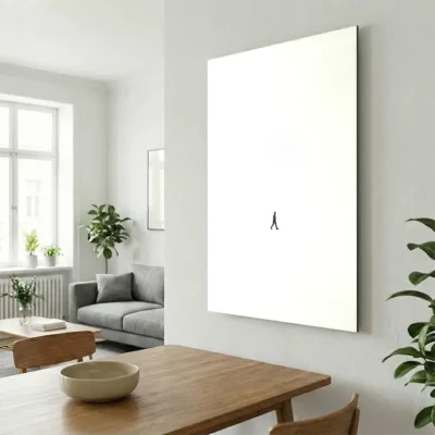 tableau minimaliste blanc sur alu Tableau minimaliste blanc
