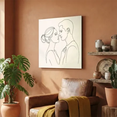tableau minimaliste couple sur alu Tableau minimaliste couple