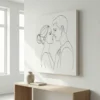 tableau minimaliste couple sur toile tendue Tableau minimaliste couple