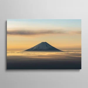 Tableau Mont Fuji Japon au-dessus des nuages au coucher du soleil, photographie paysage zen