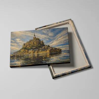tableau mont saint michel detail toile tendue Tableau Mont Saint Michel