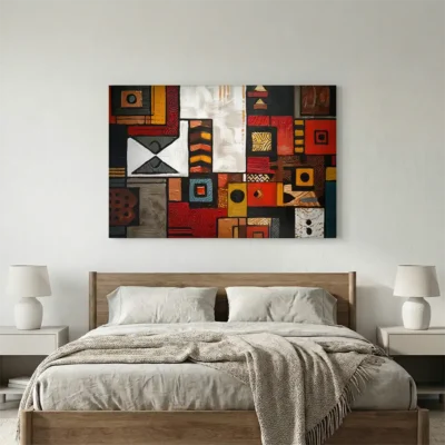 tableau motif africain sur alu Tableau motifs africain