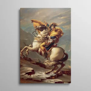 Tableau Napoléon Bonaparte franchissant les Alpes sur son cheval blanc, reproduction peinture historique