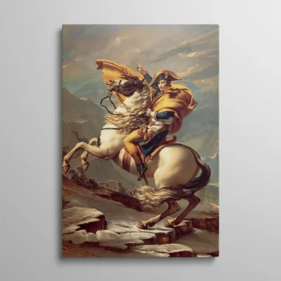 tableau napoleon cheval Tableau Napoléon Bonaparte franchissant les Alpes sur son cheval blanc, reproduction peinture historique