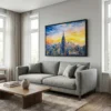 tableau new york abstrait avec cadre flottant Tableau New York abstrait