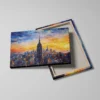 tableau new york abstrait detail toile tendue Tableau New York abstrait