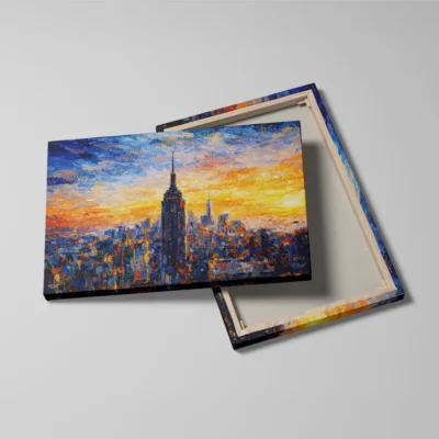 tableau new york abstrait detail toile tendue Tableau New York abstrait