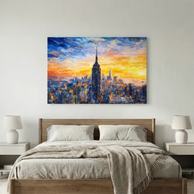 tableau new york abstrait sur alu Tableau New York abstrait