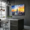 tableau new york abstrait sur plexiglass Tableau New York abstrait