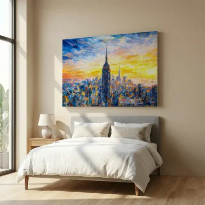 tableau new york abstrait sur toile tendue Tableau New York abstrait
