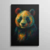 Tableau panda pop art portrait animalier multicolore taches de peinture, style fun et coloré