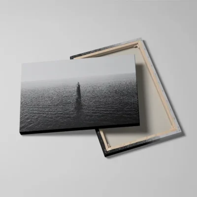 tableau phare en mer detail toile tendue Tableau phare en mer