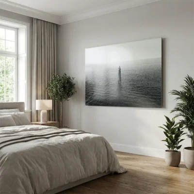 tableau phare en mer sur alu Tableau phare en mer