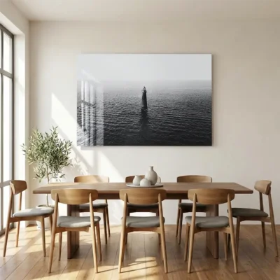 tableau phare en mer sur plexiglass Tableau phare en mer