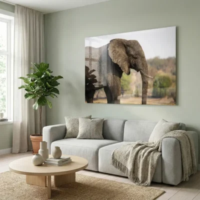 tableau photo elephant sur plexiglass Tableau photo éléphant