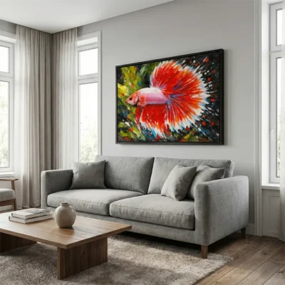 Tableau poisson abstrait