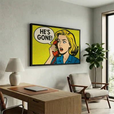 tableau pop art comics avec cadre flottant Tableau pop art comics