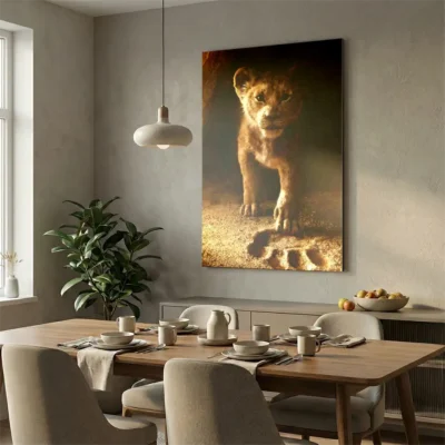 tableau roi lion sur alu Tableau roi lion
